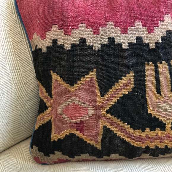 Vintage Turkish Pillow and Tiny Rug - Picture 9 of 10